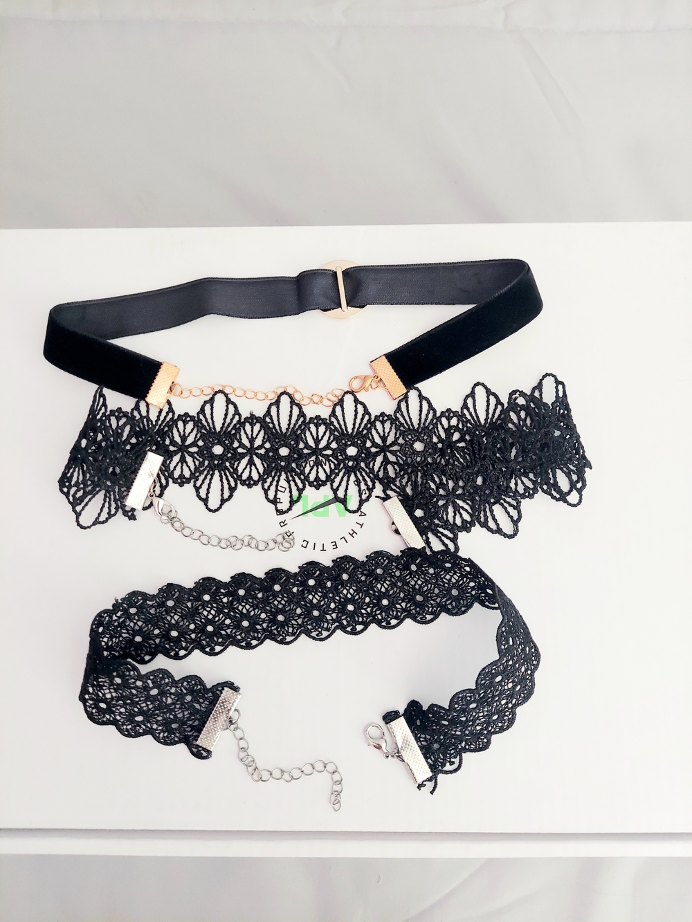 3 Pack Of Black Velvet and Lace Choker Set Womens OS NWOT Parties Whimsicalgoth - Picture 2 of 2